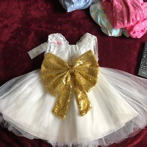 White & gold dress